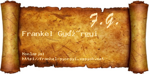 Frankel Györgyi névjegykártya